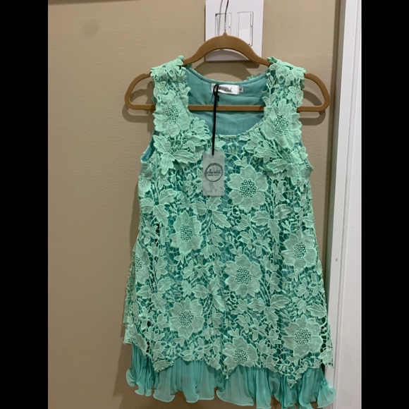 Lace dress sleeveless in mint green - Picture 1 of 2